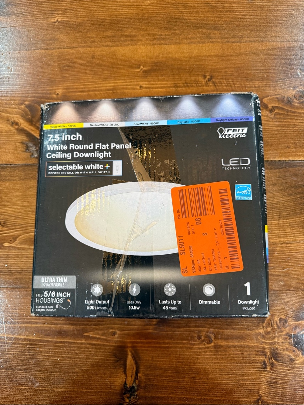 Electric Family White Round Flat Panel LED Downlight - Selectable White